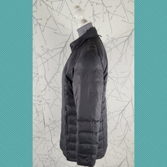 Gotcha Glacier Gray Down Filled Full Zip Midi Puffer Jacket - Picture 2 of 4